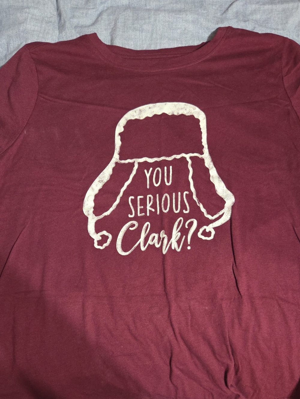 Maroon Holiday Graphic Tee - "You Serious Clark?"